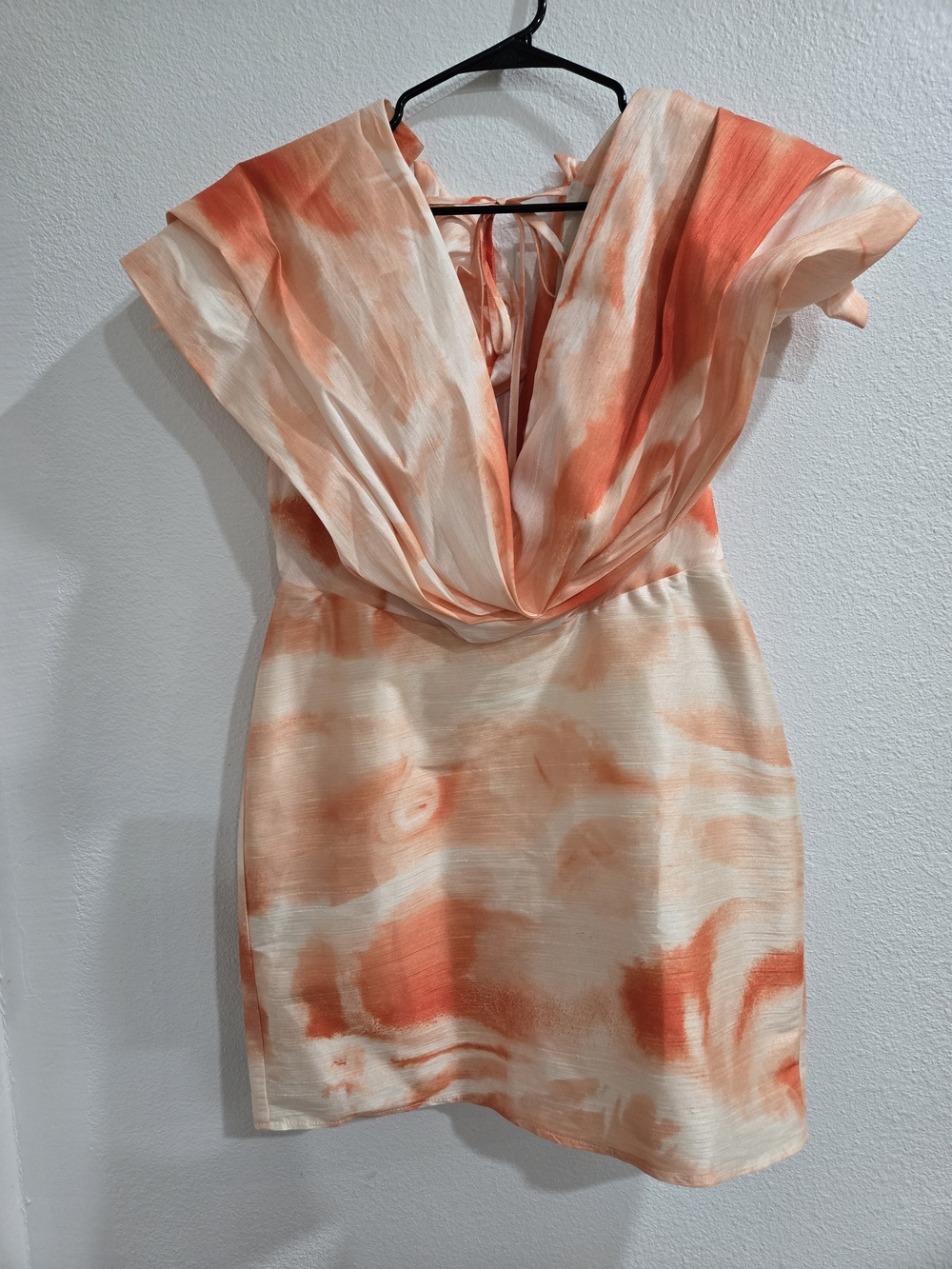 Women's Orange Watercolor Mini Dress
